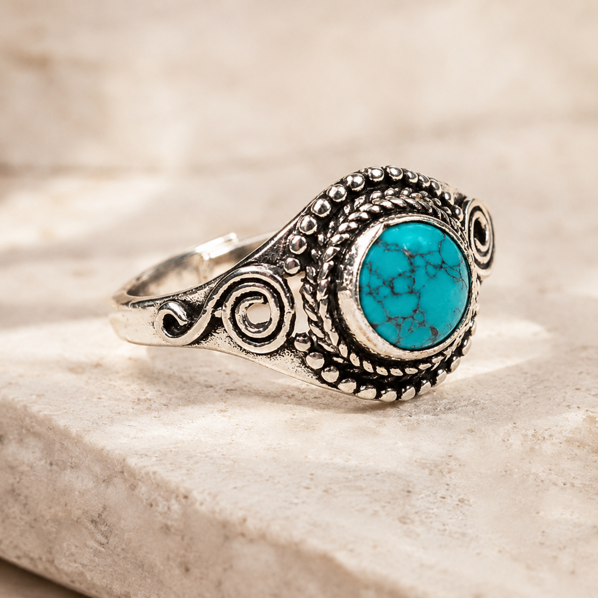 Natural Turquoise Gemstone Ring