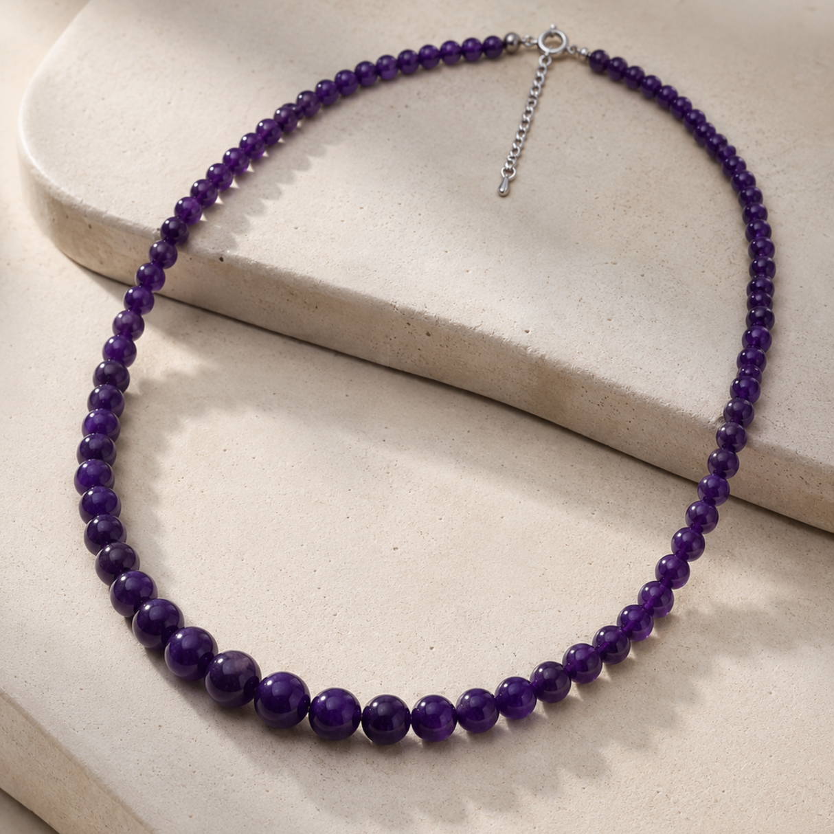 Amethyst Drop Bead Necklace