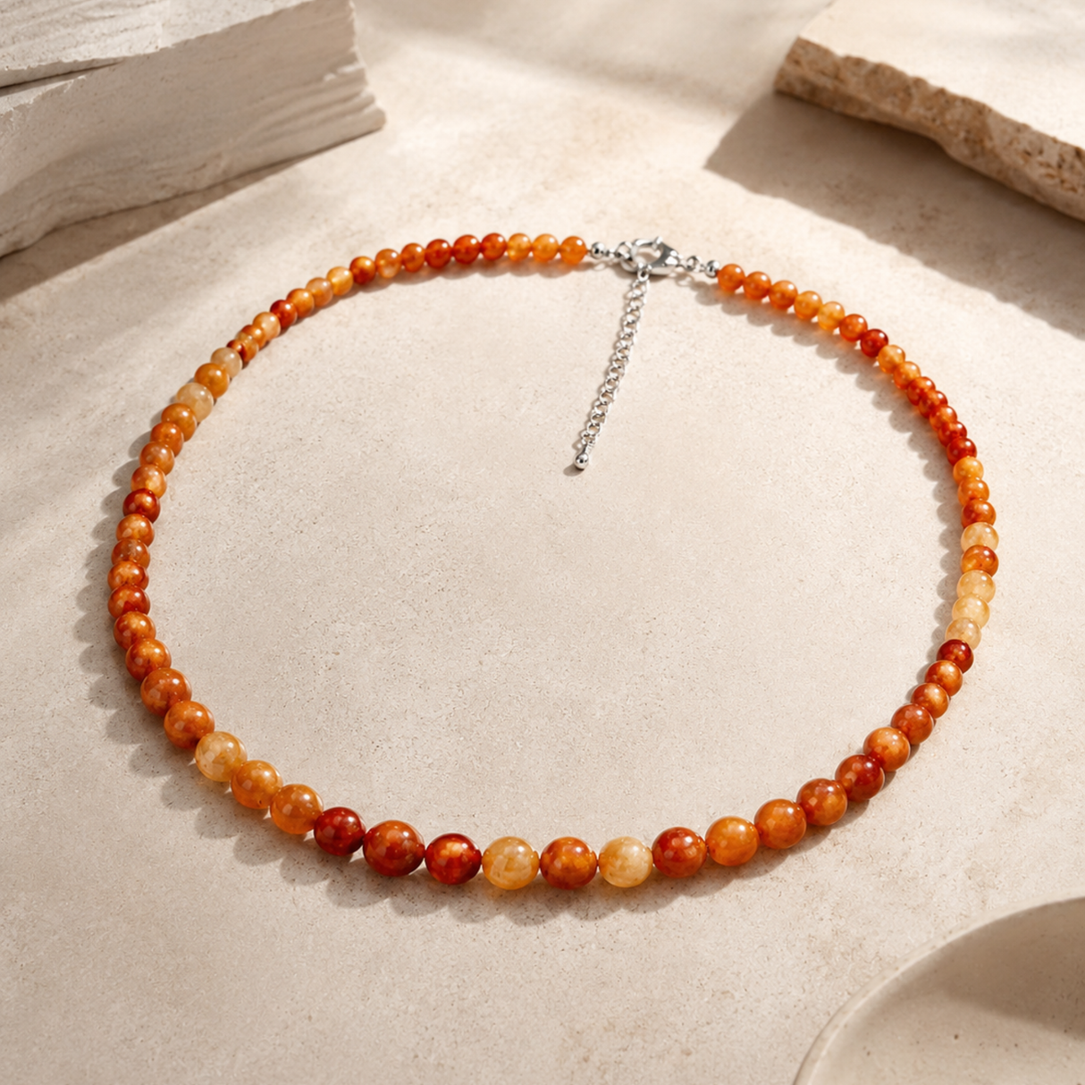 Natural Carnelian Bead Necklace