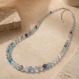 Multicolor Fluorite Drop Bead Necklace