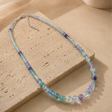 Multicolor Fluorite Drop Bead Necklace