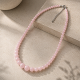 Rose Quartz Drop Bead Necklace