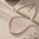 Rose Quartz Drop Bead Necklace