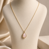 Rose Quartz Gold Aztec Necklace