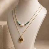 Faceted African Turquoise Double Row Necklace