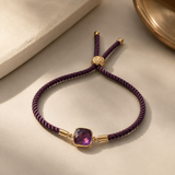 Faceted Square Amethyst Bracelet