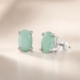 Emerald Solitaire Stud Earrings