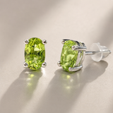Minimalist Peridot Solitaire Earrings