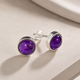 Minimalist Amethyst Stud Earrings