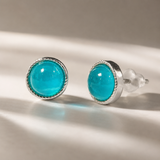 Round Amazonite Stud Earrings