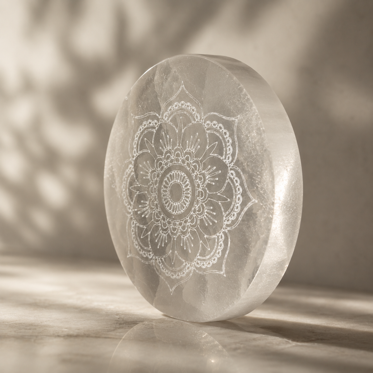Mandala Selenite Charging Plate