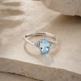 Faceted Topaz Adjustable Ring