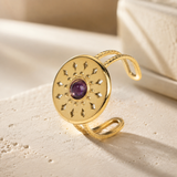 Adjustable Gold Amethyst Ring