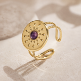 Adjustable Gold Amethyst Ring